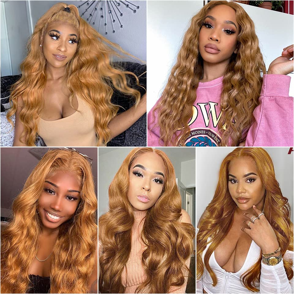Brown Human Hair Bundle Color 30 Brown Body Wave Human Hair Bundles Real Unprocessed Human Hair 3 Bundles For Women Light Brown Body Wave Bundles Wet and Wavy Weave Bundles 8 10 12 inch