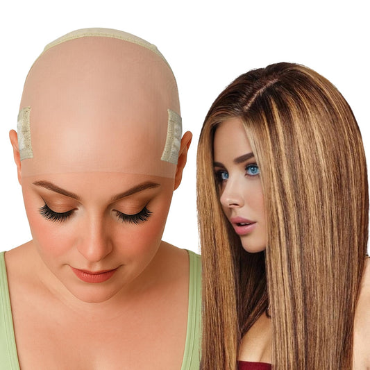 Labhairs Lace-MAX Wig Grip Cap for Women - Non Slip, Adjustable Wig Caps Holds Glueless Wigs Securely in Place, Reusable HD Lace Cap with Headband for Lace Front Wigs, One Size Fits All (Nude)
