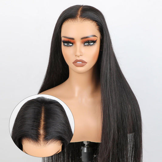 ISEE HAIR Straight Wear Go Glueless Wig Human Hair Pre Plucked Pre Cut 9x6 HD Lace Pre Bleached Tiny Knots Human Hair Wigs For Women 20 Inch