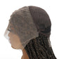 28 Inch Half Lace Front Braided Wigs for Black Women Knotless Braids Wigs Bohemian Boho Braids Goddess Box Braided Wig with Baby Hair (T27, 28 inch)