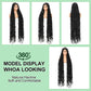 Youthfee 48" Black Butterfly Braided Wig with Lace Front, Synthetic Hair, Women