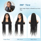 Olymei Full Lace Criss Cross Knotless Braided Wigs for Women Knotless Box Braid Wig Braided Lace Front Wigs with Baby Hair Premium Synthetic Natural Black Cornrow Braided Wigs 36"