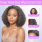 HANASCC Salt and Pepper Grey Wigs Human Hair Bob Wig 13x4 Deep Curly Lace Front Wigs Human Hair Pre Plucked Natural Hairline Gray Human Hair Wig HD Transparent Curly Short Bob Wigs for Women 12 Inch