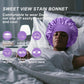4PCS Silk Bonnet for Sleeping - Satin Bonnets for Black Women & Men, Elastic Wide Band Hair Wrap Cap for Curly Hair, Shower Cap (Black, Sapphire Blue, Pink, Purple)