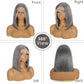 Hoscod 13x4 HD Lace Front Wig Human Hair 14 Inch Grey mixed White Lace Frontal Bob Wigs Human Hair 180% Density Straight Bob Wig Pre Plucked Ombre Grey White Wigs With Baby Hair for Women