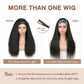 WIGNEE Kinky Straight Headband Wig for Women, 22 Inches, Yaki Straight Wigs with Black Headband, Synthetic Hair, Easy to Style, No Lace Front, No Glue