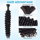 Human Braiding Hair Deep Water Wave Bulk Human Hair 100g 26 Inch Curly Human Hair for Boho Braids Hair Extensions No Weft 2 Braids Per Pack Wet and Wavy Human Hair Braiding Hair Natural Color