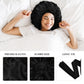 3Pcs Silk Bonnet for Sleeping, Satin Hair Bonnets for Black Curly Hair Women Jumbo Bonnet with Tie Band Braids (Black Leopard Rose-pink)
