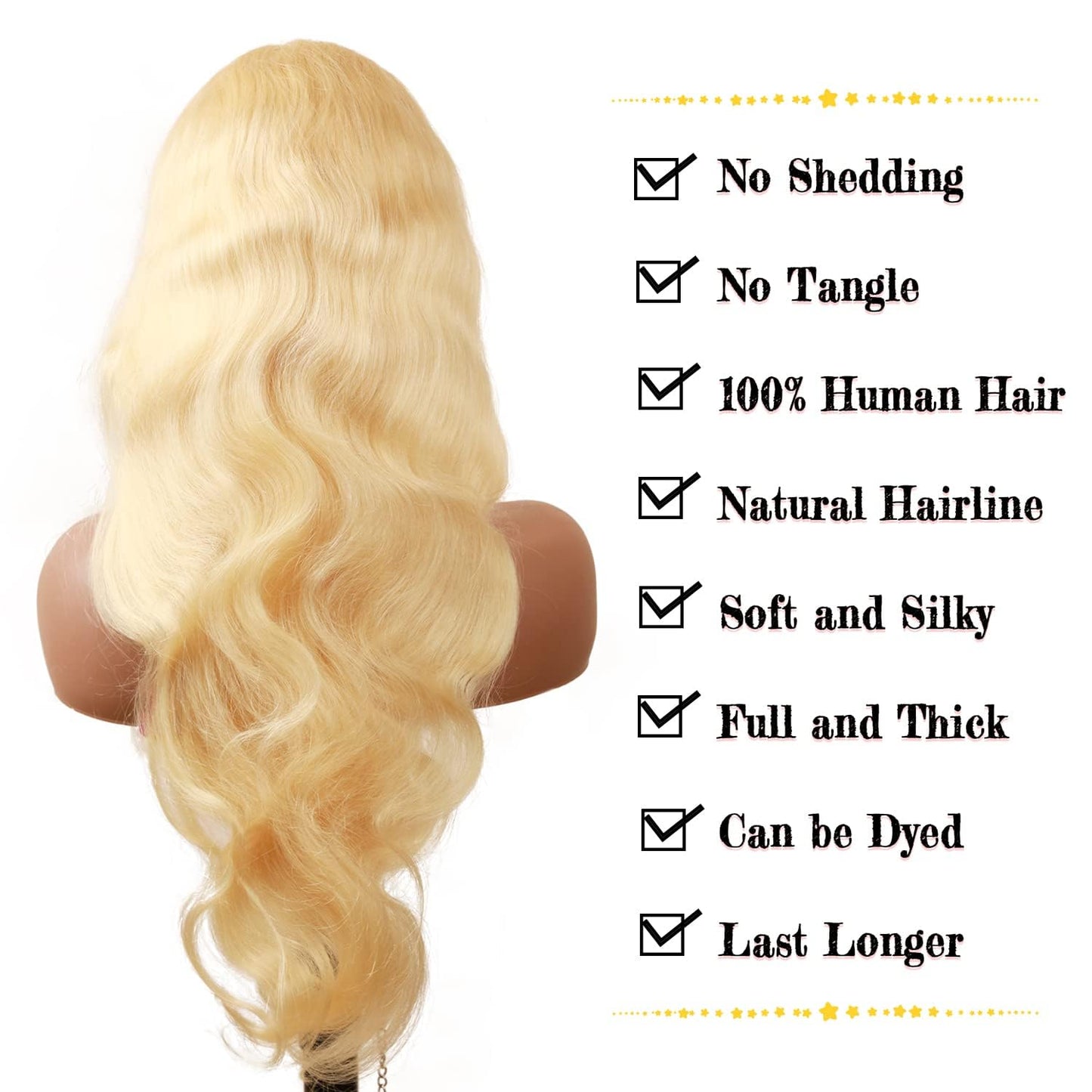 LAPONDAI 13x6 Body Wave Lace Front Wig Human Hair Pre Plucked with Baby Hair 613 Blonde Transparent HD Lace Frontal Wig 18 Inch