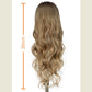 SAPPHIREWIGS Brown Lace Front Wigs Long Body Wave Pre-plucked Hairline Brown Wig with Ash Blonde Tips Synthetic Wigs for Women Heat Resistant Fiber Hair Daily Party Use 26inch