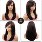 NATAGHAIR Long Brown Wig with Bangs Human Hair - Straight Wig 100% Virgin Remy Hair Curly Wigs for White Black Women Natural Looking Hair Replacement Wigs