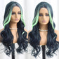 SISIFIRE Highlight Long Deep Wave Wigs for Women Long Curly Small Lace Front Wig Synthetic Heat Resistant Fiber Middle Part Wigs for Halloween Cosplay Christmas Wigs