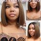 Beauty Forever Bob Drawstring Wig Human Hair Black to Chestnut Brown Yaki Straight Bob Glueless 13x4 Pre Everything Lace Front 150% Density 14 Inch Pre Cut Plucked Bye Bye Knots Ready to Go Short Wig
