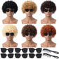 Suncalla 6 Set Afro Wigs for Halloween Party Mixed Colors