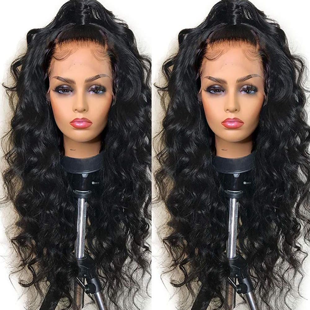 SISIFIRE Deep Wave Lace Front Wigs 13x4 Body Wave Lace Front Wigs for Women Synthetic HD Lace Front Wig Pre Plucked Natural Hairline Glueless Frontal Wigs for Women