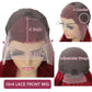 99j Burgundy Lace Front Wigs Human Hair 200% Density HD Lace Front Wig Pre Plucked 13x4 Body Wave Glueless 28 Inch