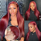 32 Inch Burgundy Wig Human Hair 99j Burgundy Lace Front Wigs Human Hair Red Human Hair Lace Front Wigs 200 Density 13x6 Hd Frontal Glueless Colored Wigs Human Hair Straight Wigs Human Hair Pre Plucked
