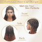 Alebery 36" Full Lace Braided Wigs for Black Women Jumbo Box Braids Lace Front Wig with Baby Hair Lightweight Synthetic Lace Frontal Black Cornrow Twisted Wigs (Brown Mixed Black)