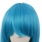 MapofBeauty 28 Inch Long Curly Hair Costume Cosplay Wig, Cyan Blue