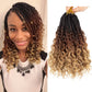 COOKOO 10 Inch Goddess Boho Box Braids Crochet Hair for Women 8 Packs Synthetic Curly Ends Crochet Hair Pre Looped Ombre Brown Bohemian Afro Twist Braiding Hair 53#