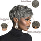 BOBCOO Pixie Cut Wig Short Wigs for Black Women Short Pixie cut Wigs for Black Women (Black Mixed With White)
