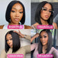 Atikual V Part Wig Human Hair For Black Women 12Inch Short Bob Straight Glueless Wigs Brazilian Remy Human Hair Clip in Half Natural Black