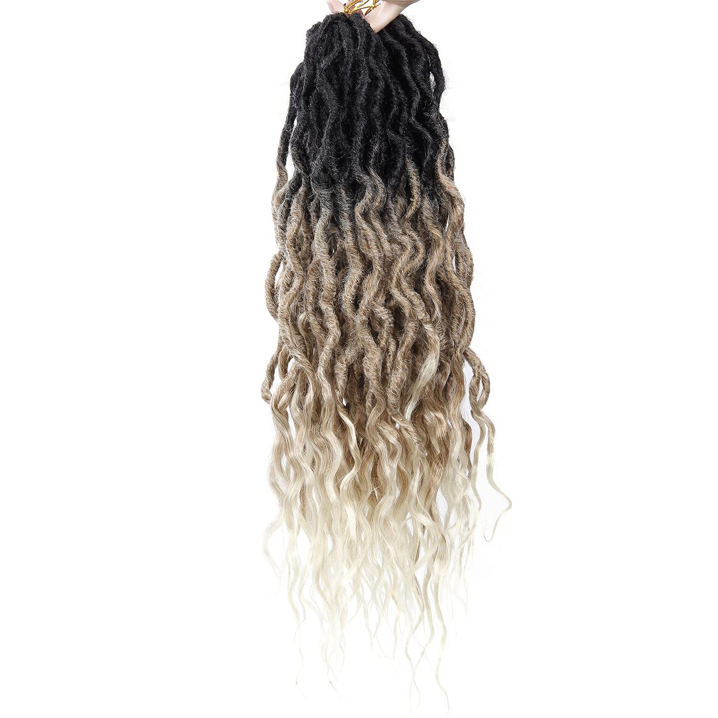Faux Locs Crochet Hair 6Packs 24Inch Goddess Locs Crochet Hair,Soft Locs Crochet Locs With Curly Ends (24'', 1B/27/613)
