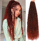 Soft Boho Locs Crochet Hair for Black Women-30 Inch 8 Packs Goddess Faux Locs Crochet Human Hair Feeling Pre Looped with Curly Ends (T350, 30 Inch(Pack of 8))