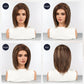 starluck Human Hair Wig Lace Front Wigs Real Human Hair Wigs For Women Wig Side Part 6"*5"*2" HD Lace Dark Brown with Blonde Highlights 12 Inch Realistic and Natural for Daily Party Use