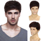 TOPHR Short Mens Wig Handsome Reddish Brown 6 Inch Heat Resistant Synthetic Straight Male Wigs for Daily Costumes or Halloween Wear