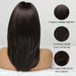 Tumhorn Women Long Brown Wigs with bangs Natural Wavy Wigs Curly Hair Wig Heat Resistant Synthetic Wigs for Women