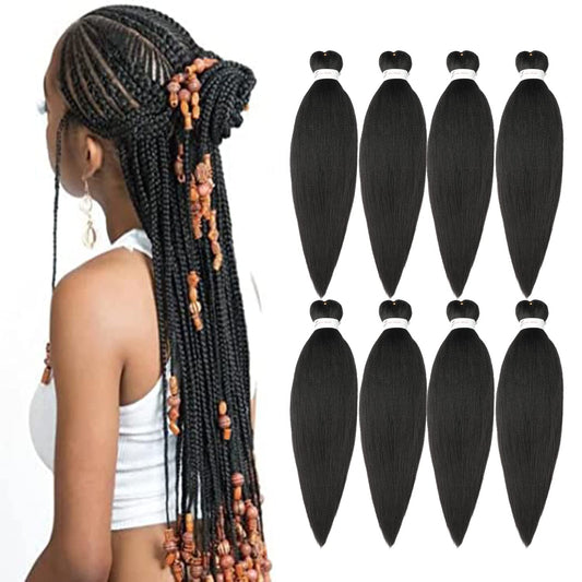 Ubeleco Pre-stretched Braiding Hair, 20" - 8 Packs Professional Synthetic Hot Water Setting, Soft Yaki Texture,No Itch Braiding Hair (20in,#2)