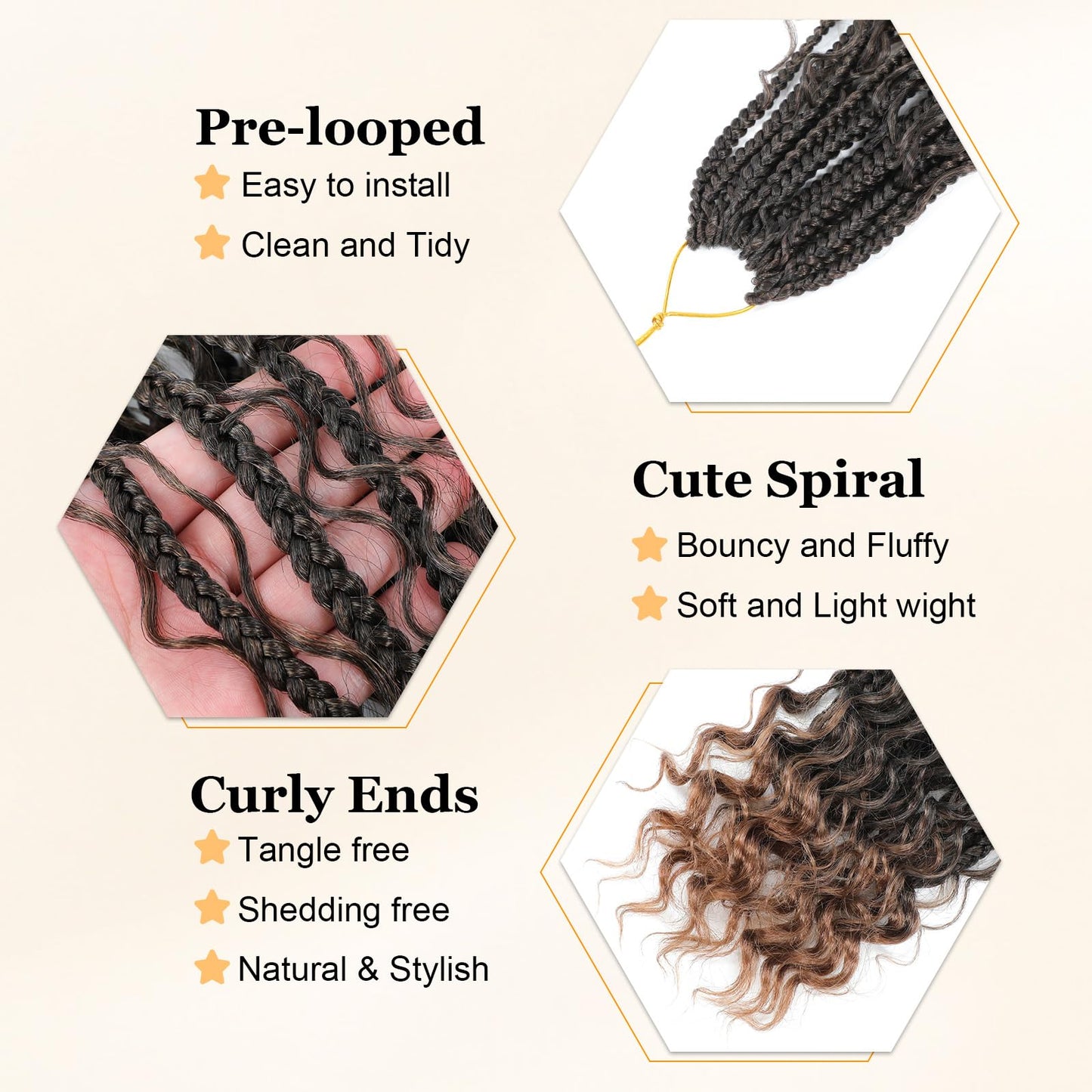 Yewell 9 Packs Goddess Box Braids Crochet Hair Boho Crochet Box-Braids With Curly Ends Crochet-Hair For Black Women, 12 Inch Pre Looped Bohemian Crochet Box-Braiding (12Inch 9 Packs,T30)