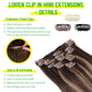 LORIEN Clip in Hair Extensions Real Human Hair, 18 Inch 100g, 2/6 Dark Brown to Chestnut Brown, Clip in 100% Brazilian Remy Human Hair Extensions 8pcs Per Set with 18 Clips Double Weft