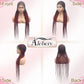Alebery 36" Full Lace Braided Wigs for Black Women Jumbo Box Braids Lace Front Wig with Baby Hair Lightweight Synthetic Lace Frontal Black Cornrow Twisted Wigs (Burgundy Mixed Black)