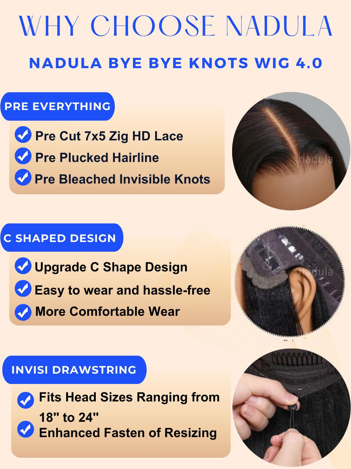 Nadula Bye Bye Knots Reddish Brown Short Body Wave Bob Drawstring Wig human Hair with Face Framing Layers Bangs, Glueless Pre Cut 7x5 HD Lace Front Wig Pre Plucked Ready to Wear Wavy Bob Wig 12inch