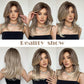 Tumhorn Ombre Blonde Wig for Women Long Wavy Middle Part Synthetic Brown Ombre Blonde Wig for Daily Party 20 Inch Natural Wigs