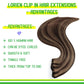 LORIEN Clip in Hair Extensions Real Human Hair, 18 Inch 100g, 2/6 Dark Brown to Chestnut Brown, Clip in 100% Brazilian Remy Human Hair Extensions 8pcs Per Set with 18 Clips Double Weft