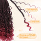 Yewell Goddess Box Braids Crochet Hair 12 Inch Boho Crochet Box-Braids With Curly Ends For Black Women,9 Packs Bohomian Crochet Box-Braid Pre Looped Box Braiding(12Inch 9Packs,TBUG)