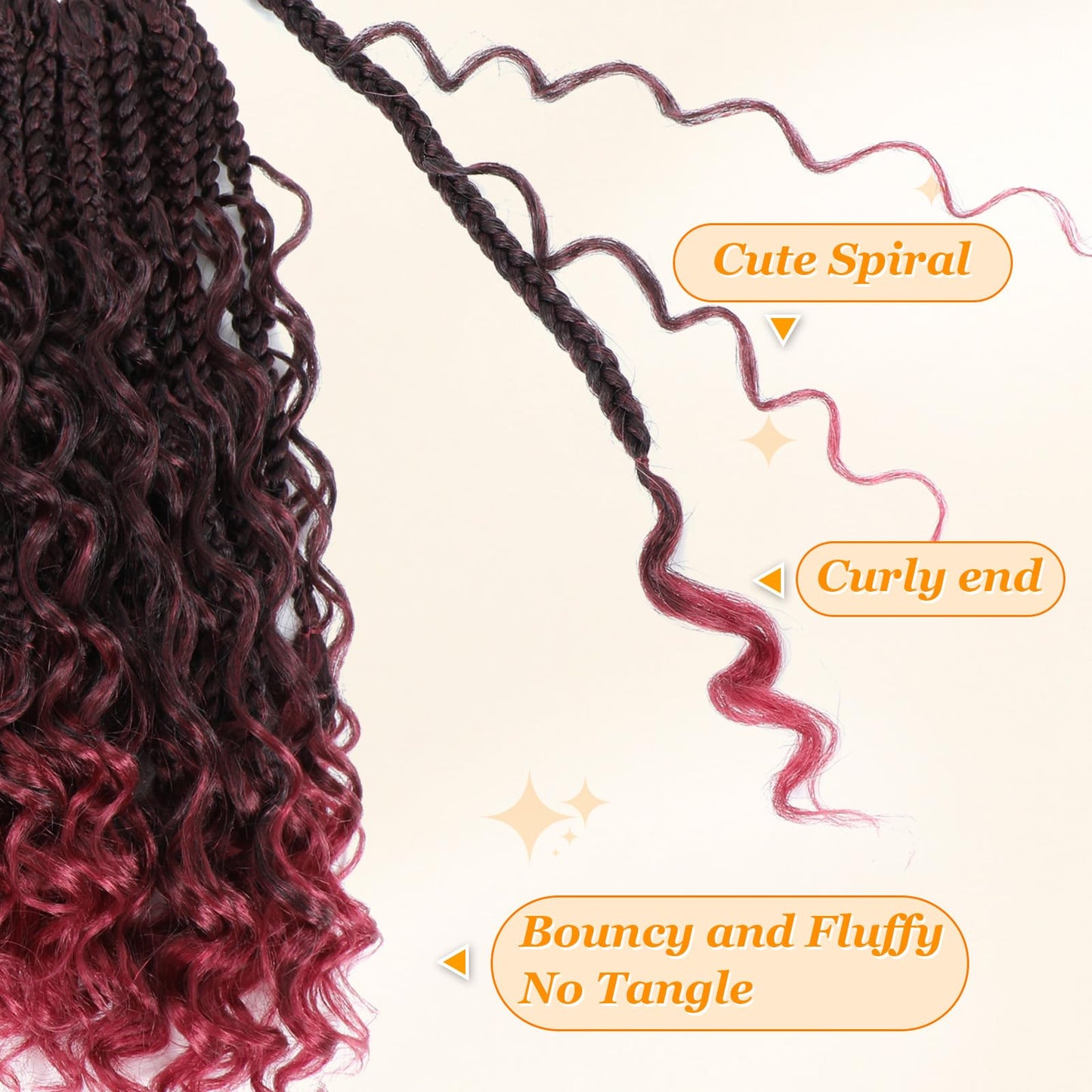 Yewell Goddess Box Braids Crochet Hair 12 Inch Boho Crochet Box-Braids With Curly Ends For Black Women,9 Packs Bohomian Crochet Box-Braid Pre Looped Box Braiding(12Inch 9Packs,TBUG)