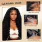 Gearina 36inch Deep Wave Lace Front Wigs Human Hair 200 Density 13x6 HD Transparent Lace Front Wigs for Women Deep Curly Lace Frontal Pre Plucked Wig Human Hair Glueless Wigs Natural Black
