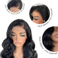 13x6 HD Glueless Lace Frontal Wigs Pre-Plucked, 200 Density Natural Black Similar Human Hair Synthetic Long Body Wave Lace Front Wig Ready to Wear, 26inch #1B