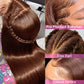 VIPPRETTY 28 Inch Chocolate Brown Lace Front Wigs Synthetic Hair Pre Plucked 13x6 Straight Lace Front Wigs Synthetic Hair 180% Density Colored #4 Light Brown Glueless Wig