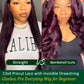 KLAIYI Black Cherry Loose Body Wave Pre Eeverything 13x4 Lace Frontal Wigs Human Hair Bye Bye Knots Glueless Ready to Wear and Go Wig with Face Framing Bangs Drawstring Pre Plucked Burgundy Wig 26Inch