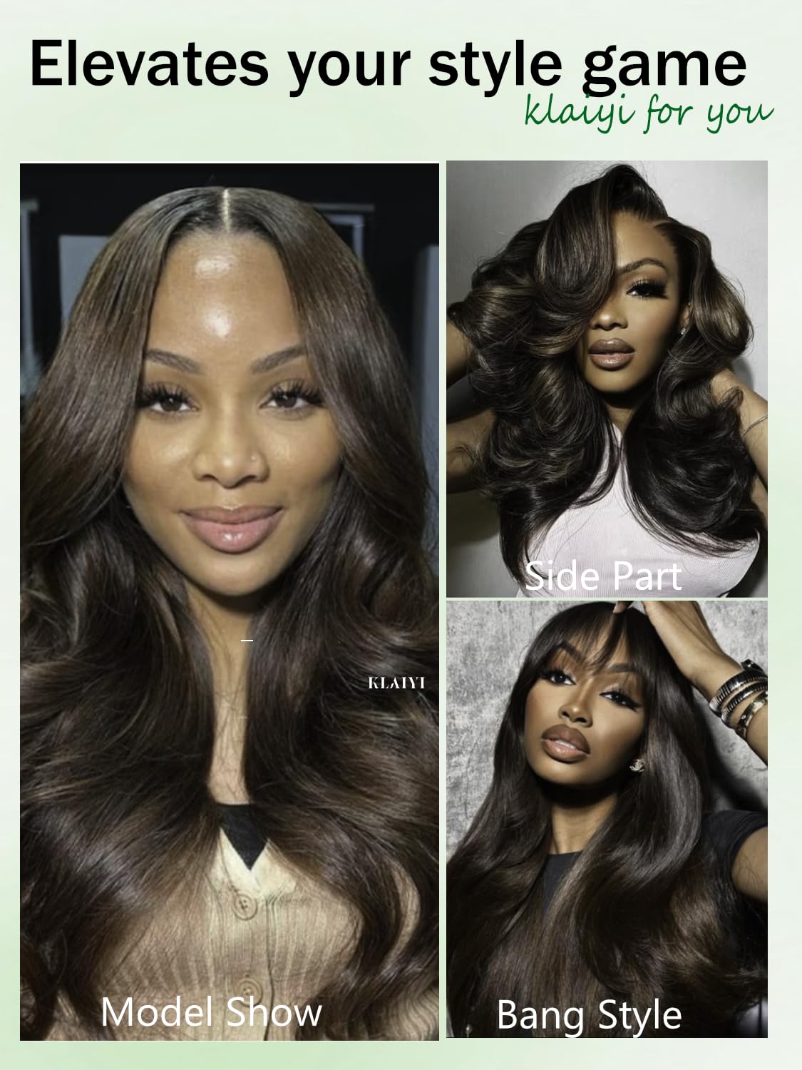 KLAIYI 13x4 Pre Everything Lace Front Chocolate Brown With Highlights Loose Body Wave Wig Human Hair Pre Cut Lace Pre Bleached Bye Bye Knots Pre Plucked Ombre Glueless Wear Go Wig Ready to Wear 26Inch