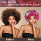 5 Pack Silk Bonnet for Sleeping Satin Bonnet for Sleeping, Bonnets for Black Women Hair Bonnet for Sleeping Silk Sleep Cap, Wide Soft Band Large Bonnet for Curly Hair