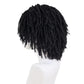 GNIMEGIL Mens Dreadlock Wig Black Curly Male Fake Dreads Loc Short Braided Wig with Bangs Realistic Twist Rasta Wigs Roleplay