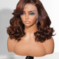 FASCARA Short Body Wave 13x4 HD Transparent Lace Front Human Hair Wigs 4/30 Ombre Honey Blonde 9A Grade Glueless 180% Density Pre Plucked with Baby Hair 16 Inch for Women