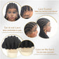 Alebery 36" Full Lace Braided Wigs for Black Women Jumbo Box Braids Lace Front Wig with Baby Hair Lightweight Synthetic Lace Frontal Black Cornrow Twisted Wigs (Black)