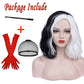 Ruina Half Black White Cruella Deville Wig for Cruella Deville Costume Women Girls Cruella Costume Curly Wavy Wigs for Party Halloween Costume R019BW